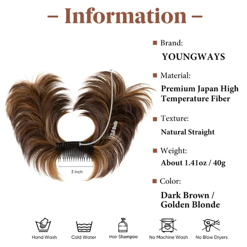 Miniatura 62 de Postizo de Cabello de Moño Desordenado Peine Lateral Clip en Moño de Cabello Postizo para Mujeres Corto Natural Liso Estilos Versátiles Ajustables
