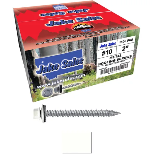 Miniatura 44 de Brite - Tornillos para techos de metal blanco (10 x 2 unidades), cabezal de arandela hexagonal, arranque automático/roscado, arandela EPDM, 3 x 250
