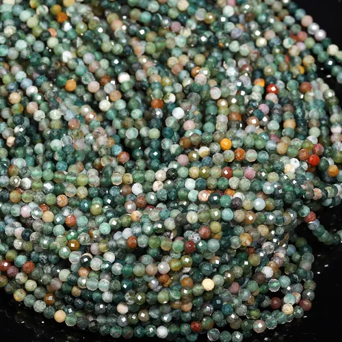Miniatura 53 de 180 piezas 2mm Cuentas de piedras preciosas de turquesa africana natural facetada redonda suelta para hacer joyas