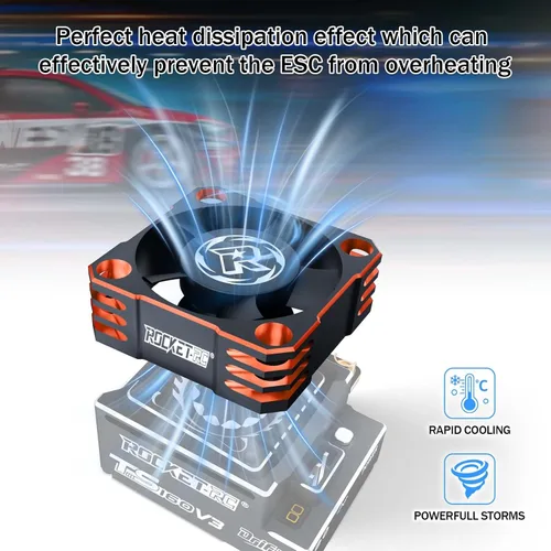Miniatura 5 de Ventilador de refrigeración ESC de 1.181 in, disipador de calor RC ESC de 28000 RPM para Turbo ESC con XH Connect para 1/12 1/10 1/8 RC Car ESC