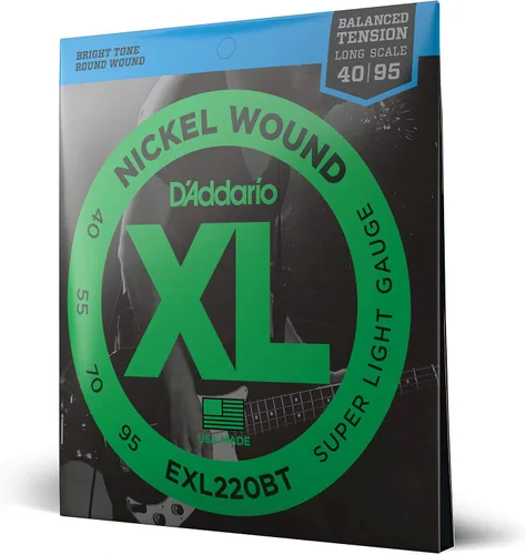 Miniatura 7 de D'Addario Cuerdas de Bajo Eléctrico - EXL160BT 50-120 - Cuerdas de Bajo Enrolladas en Níquel - Para Bajo de 4 Cuerdas - Tensión Equilibrada Media