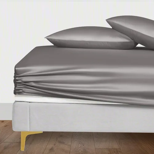 Miniatura 28 de LINENWALAS Tencel Lyocell Sábana bajera solo con ajuste seguro y cómodo en todo el contorno elástico de 16 pulgadas de profundidad, ropa de cama