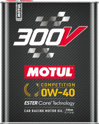 Motul 110857 300V 0W-40 COMPETITION, aceite de motor de carreras de coche completamente sintético lubricante de motor de alto rendimiento 4 tiempos