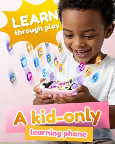 KOKODI Teléfono inteligente para niños, pantalla táctil HD con doble cámara para niños, regalos de cumpleaños de Navidad, dinosaurio, teléfono de