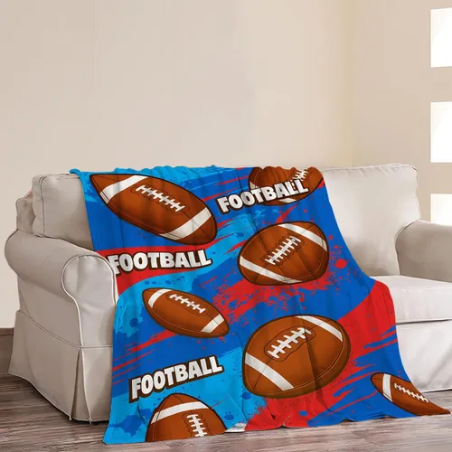 Miniatura 3 de Manta de fútbol americano, manta de forro polar mullido, súper suave, acogedora y cálida, manta deportiva, regalos para niños, niñas, niños