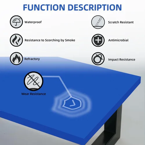 Miniatura 5 de Chapa de madera azul, diseño de lujo de 24 x 48 pulgadas, no pegada, flexible, duradera, hojas de chapa de madera de PVC para bricolaje, mesa