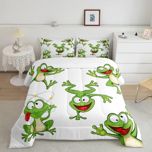 Miniatura 58 de Feelyou Lindo juego de ropa de cama de ajolote para niños y niñas tamaño twin, juego de edredón de salamandra para niños, mujeres y hombres, edredón