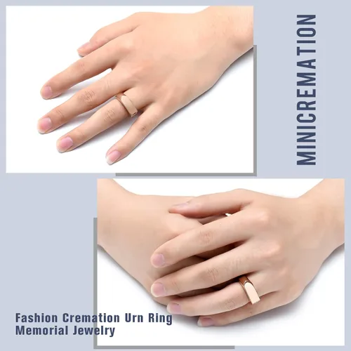 Miniatura 9 de Joyería de cremación para cenizas, geometría, estilo simple, anillo conmemorativo para cenizas, soporte para cenizas con kit de relleno, anillo
