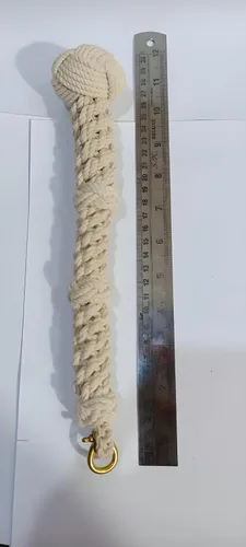 Cuerda de campana de algodón rústico hecha a mano con nudo de cuerda de lujo (grande)