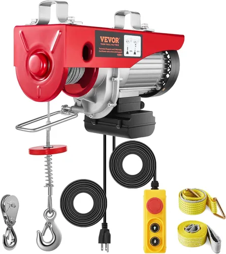 Miniatura 11 de VEVOR Polipasto eléctrico de 2200 libras con control remoto inalámbrico, polipasto eléctrico de 110 V con control remoto, altura de elevación de 40