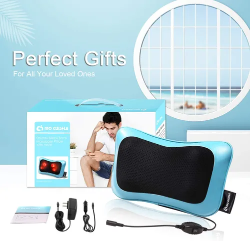 Miniatura 6 de Mo Cuishle Masajeador eléctrico Shiatsu de espalda con calor, potente amasamiento 3D para cuello, hombros, alivio del dolor de espalda baja, diseño