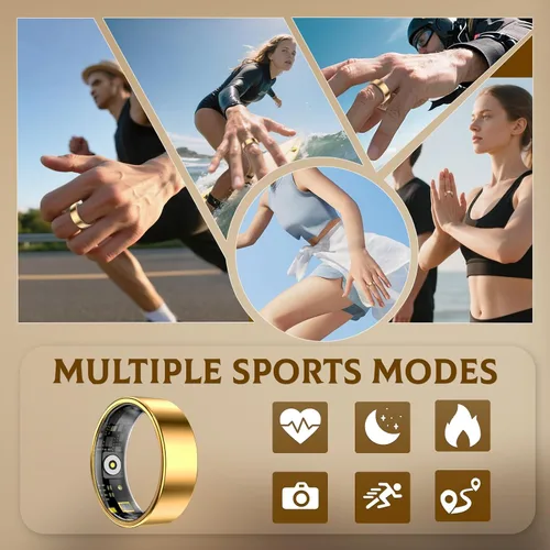 Miniatura 8 de Anillo inteligente para mujeres y hombres, rastreador de fitness y salud con monitor de frecuencia cardíaca, oxígeno en sangre, rastreador de sueño