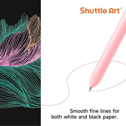 Miniatura 4 de Shuttle Art Bolígrafos de Gel Retráctiles Coloridos, 10 Colores de Tinta Pastel, Bolígrafos Lindos de 0.7mm de Punta Fina de Secado Rápido para 10
