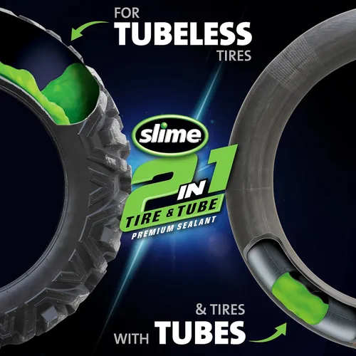 Miniatura 4 de Slime 10207 Sellador de reparación de pinchazos 2 en 1 para neumáticos y tubos, 2 en 1, premium, prevención y reparación, adecuado para todos