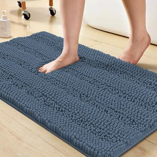 Miniatura 104 de Turquoize Alfombras de Baño de Chenilla Peludas Alfombra de Baño Antideslizante Gruesas Alfombras Peludas para Baño Chenilla Juego de Alfombra