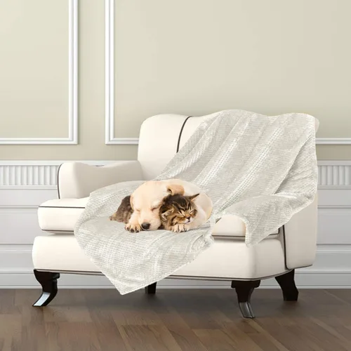 Miniatura 9 de Manta de alta calidad Msicyness para perro, manta polar acolchada, suave y cálida para mascotas, perros y gatos. Beige