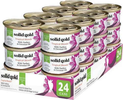 Miniatura 21 de Solid Gold comida húmeda para gatos desmenuzada con salsa - Alimento enlatado para gatos hecho con atún real y caballa - Sin granos de los Cinco