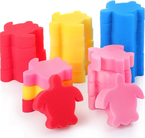 Miniatura 10 de Chuangdi 24 esponjas para bañera de hidromasaje, absorción de espuma de aceite de tortuga para spa y piscina (azul)
