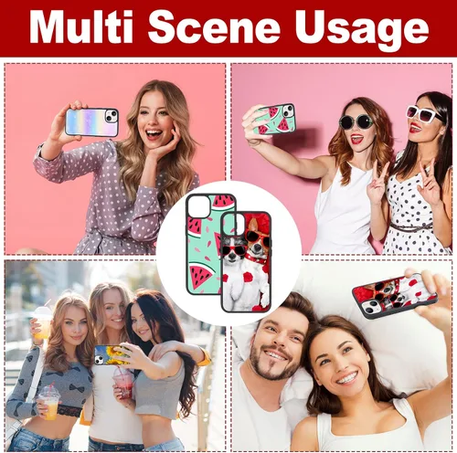 Miniatura 6 de Weewooday - 6 piezas de fundas para teléfono de sublimación en blanco DIY imprimibles antideslizantes a prueba de golpes personalizadas con prensa