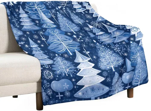 Miniatura 34 de Elegante manta de Navidad con diseño de ciervos y bayas rojas y verdes, diseño de renos de invierno, con diseño de ciervos y bayas rojas, manta