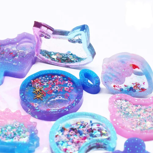 Miniatura 6 de 9 moldes para coctelera de resina, molde de fundición epoxi de arena movediza Kawaii, molde de silicona de animales de gato con 3 hojas de película