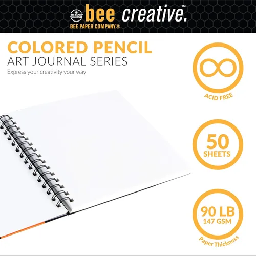 Miniatura 4 de Bee Paper - Diario de dibujo con lápices de color Bee Creative de 8" x 8