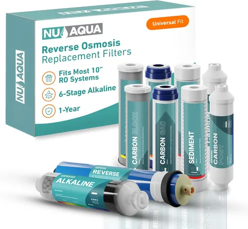 Miniatura 13 de NU Aqua Sistema de Filtro de Agua Potable de Ósmosis Inversa Set de Reemplazo - Kit de 4 Etapas de 1 Año para Debajo del Fregadero - Incluye Filtros