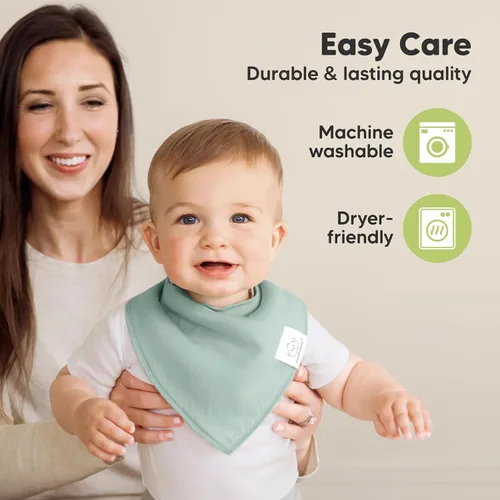 Miniatura 7 de KeaBabies Paquete de 8 baberos orgánicos tipo bandana para niños y niñas, baberos triangulares súper absorbentes para babear y dentición de bebés