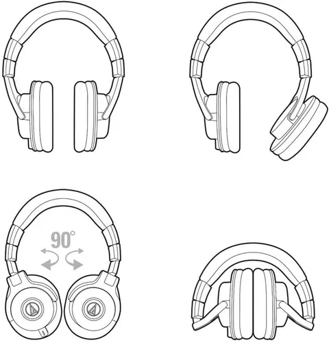 Miniatura 8 de Audio-Technica ATH-M40x - Auriculares profesionales para monitor de estudio, color negro, con ingeniería de vanguardia, copas auriculares giratorias