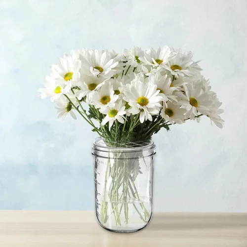 Miniatura 7 de DLAND Paquete de 20 tapas de rejilla con arreglos florales para tarros Mason – Insertos de rana de flores de metal resistentes al óxido con rejillas