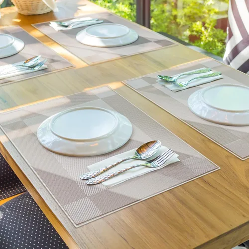 Miniatura 5 de 8 manteles individuales transparentes de 13 ¼ x 20 pulgadas, protector de plástico transparente para cocina, mesa de comedor, manteles individuales