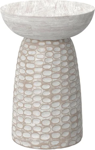 Miniatura 27 de SIMPLIHOME Boyd - Mesa auxiliar redonda de madera de mango maciza de 13 pulgadas de ancho x 18 pulgadas de alto, mesa de noche contemporánea hecha a