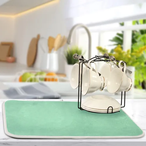 Miniatura 5 de Tapete de secado de platos grande verde salvia, extra grande para platos, accesorios de cocina, mostrador, almohadilla escurridor de platos