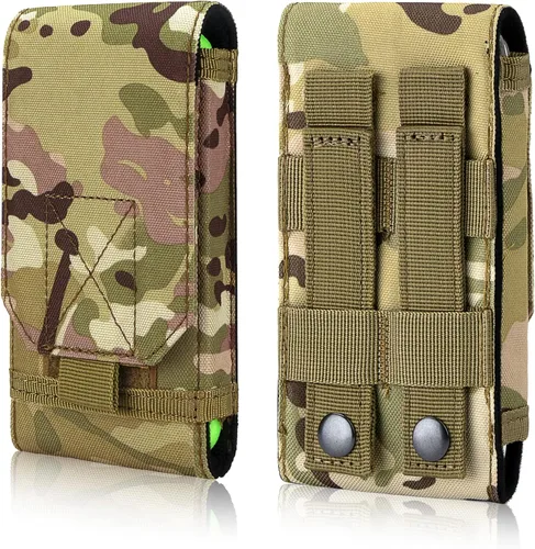 Miniatura 15 de Funda táctica Molle para teléfono, bolsa universal para cinturón para iPhone 17 Pro Max/17 Pro/17/16 Pro Max/15 Pro Max/14 Pro Max/13/12, Samsung