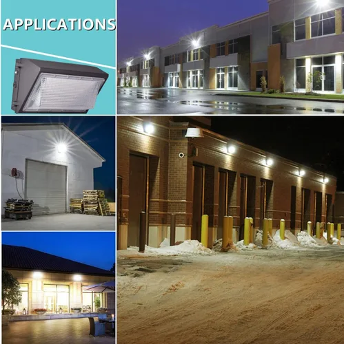 Miniatura 8 de Paquete de 2 lámparas LED de pared de 100 W del anochecer al amanecer, 13000LM 400-600W equivalente a HPS/HID, iluminación de seguridad al aire