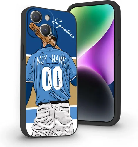 Miniatura 17 de Estuche de Béisbol Personalizado con Nombre y Número de Liquid Silicone para iPhone 17 Air 16 15 Pro Max 14 13 Mini 12 11 Xs Xr SE3 8 7 6 Plus