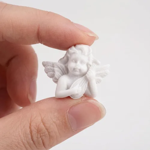 Miniatura 6 de EXCEART 60 piezas de figuras de ángel en miniatura, mini estatua de ángel, adornos de resina, cuentas planas para bricolaje, álbumes de recortes