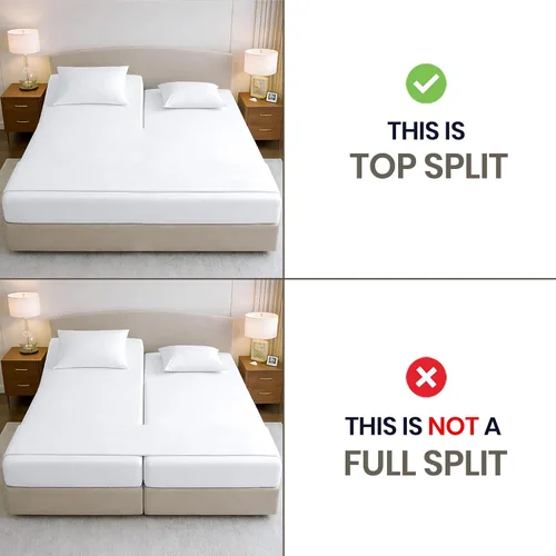 Miniatura 5 de SGI bedding Sábana Queen de 28" con Parte Superior Dividida Flex Head, 100% Algodón Egipcio, Cuenta de Hilos 1000, Sábana Superior Flex para Cama