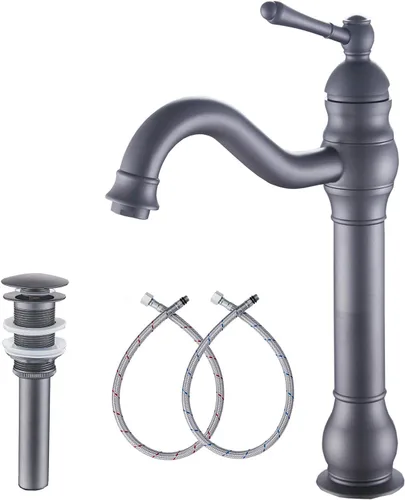 Miniatura 11 de Grifo giratorio de 360 ° con un solo orificio para lavabo de baño, desagüe desplegable a juego sin desbordamiento, bronce aceitado Bronce frotado