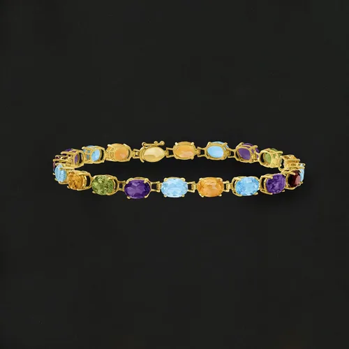 Miniatura 3 de Ross-Simons Pulsera de piedras preciosas múltiples de 16,30 quilates en oro amarillo de 14 quilates