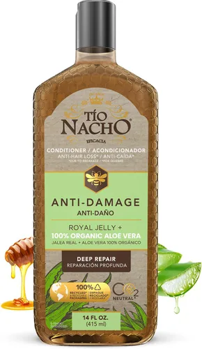Miniatura 10 de Tio Nacho Acondicionador antidaños con aloe vera y jalea real, acondicionador de queratina para mujeres, reparación profunda para cabello dañado