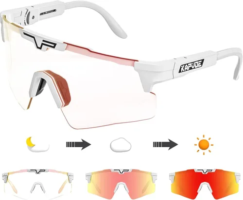 KAPVOE Gafas de ciclismo fotocromáticas Gafas de sol deportivas de bicicleta de montaña Gases transparentes MTB Gafas hombres mujeres Bicicletas