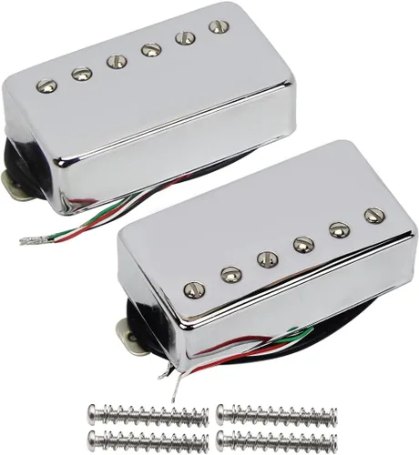 Miniatura 6 de FLEOR Juego de pastillas de guitarra Humbucker cerámica para cuello + puente de guitarra negra compatible con guitarra eléctrica estilo LP Juego
