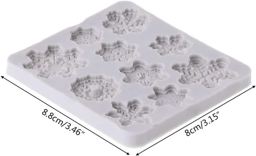 Miniatura 9 de Molde de silicona para pastel de fondant de copo de nieve de Navidad, molde de caramelo de chocolate, decoración de bricolaje, decoraciones