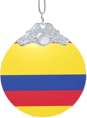 Miniatura 9 de Bandera de Colombia imprimir cristal redondo adorno de Navidad, colgante de cristal, decoración del árbol de Navidad o regalo
