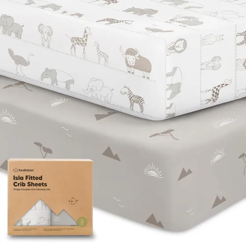 Miniatura 14 de KeaBabies Paquete de 2 sábanas de cuna para bebé, para niño y niña - 52x28 Fibra viscosa derivada del bambú, sábana para cama de niño pequeño