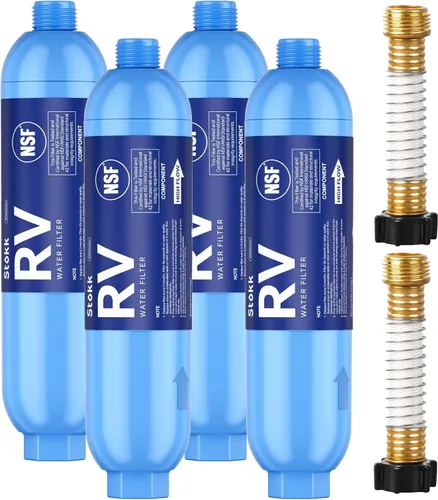 Miniatura 10 de Stokk - Filtro de agua para RV con protector de manguera flexible, certificado NSF, filtro de manguera de agua en línea para jardín, autocaravana