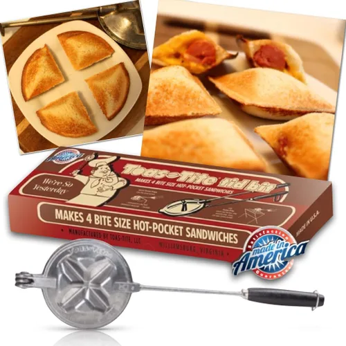 Miniatura 11 de Fabricante de Sándwiches Portátil, Parrilla Clásica para Sándwiches y Prensa para Paninis, Plancha para Empanadas de Aluminio Fundido, Tostador