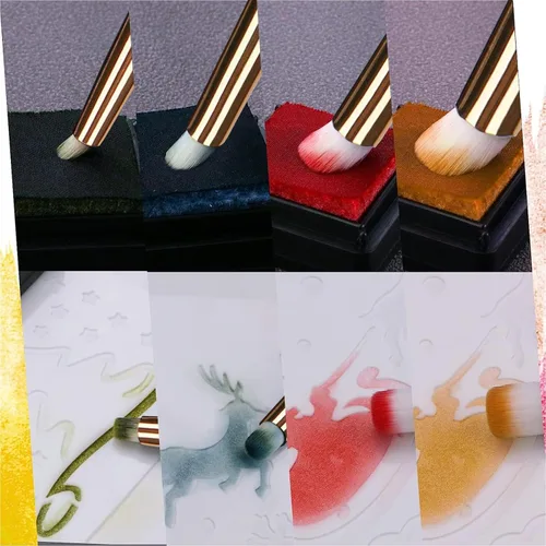 Miniatura 4 de UNIMEIX Juego de pinceles secos para pintura en miniatura, pincel seco, para detalles de pasatiempos, pinceles de mezcla para acuarelas sin Blanco