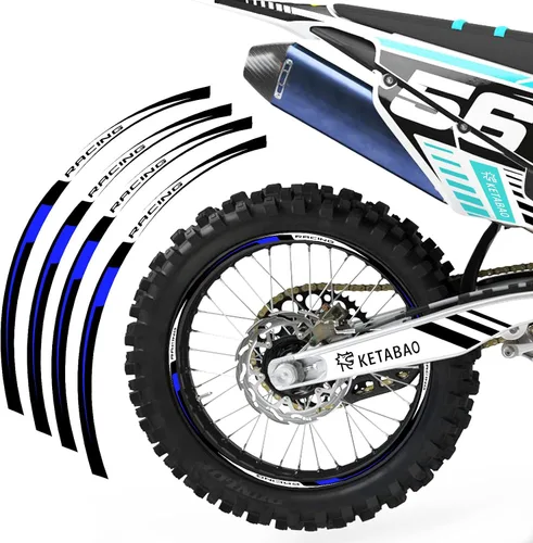KETABAO MX - Cinta adhesiva para llanta de bicicleta R02, 21, 18 pulgadas, compatible con YZ125X YZ250X YZ250FX YZ450FX (azul)